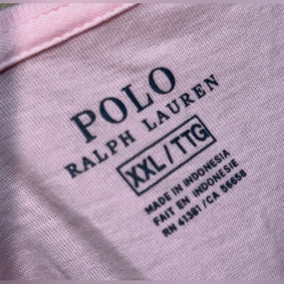 Polo Ralph Lauren Pink‎ V Neck Mens or Unisex T Shirt Size XXL - Picture 4 of 6